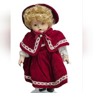 Classic Red Velvet Doll with Cape